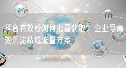 抖音有效粉如何批量获取？企业号高效沉淀私