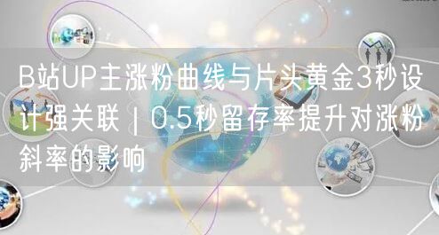B站UP主涨粉曲线与片头黄金3秒设计强关