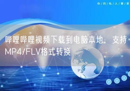 哔哩哔哩视频下载到电脑本地，支持MP4/